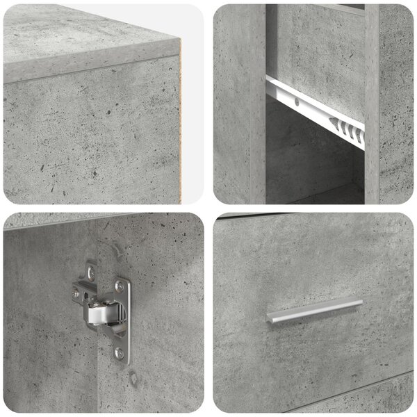 Sarokíróasztal fiókkal Beton Szürke 102 x 50 x 75 cm Faanyag