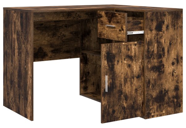 Sarok Íróasztal Füstölt Tölgy 102x88x75 cm Hajlított Fa