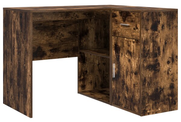 Sarok Íróasztal Füstölt Tölgy 102x88x75 cm Hajlított Fa