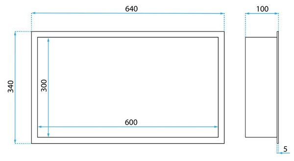 LED fürdőszobai falfülke 30x60 Titan