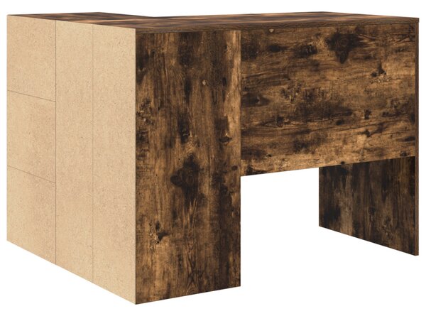 Sarok Íróasztal Füstölt Tölgy 102x88x75 cm Hajlított Fa