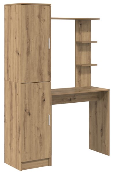 Tárolóval rendelkező íróasztal polcokkal 2 pcs kézműves tölgy
