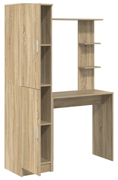 Tárolóval rendelkező íróasztal polcokkal 2 pcs Sonoma tölgy