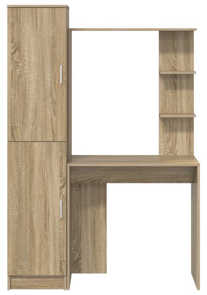 Tárolóval rendelkező íróasztal polcokkal 2 pcs Sonoma tölgy