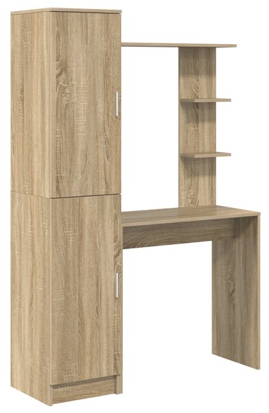 Tárolóval rendelkező íróasztal polcokkal 2 pcs Sonoma tölgy