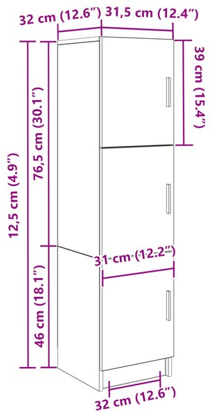 Asztal 2 pcs Füstölt tölgy