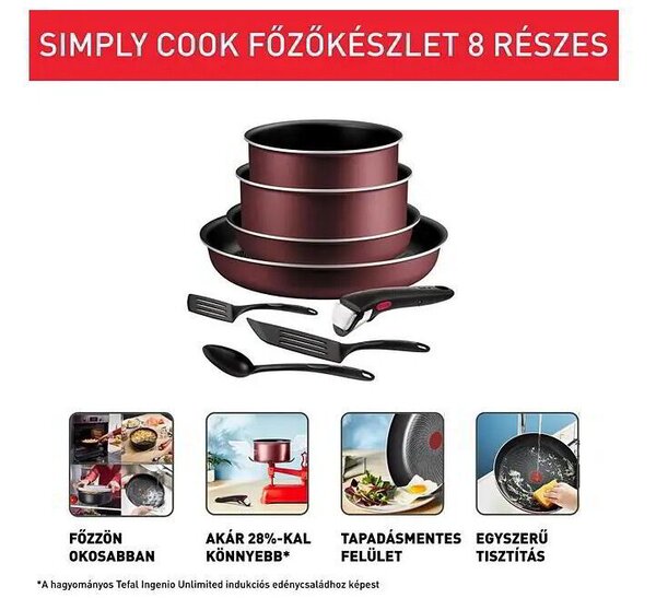 Tefal L7248802 Simply Cook edénykészlet 8 db-os