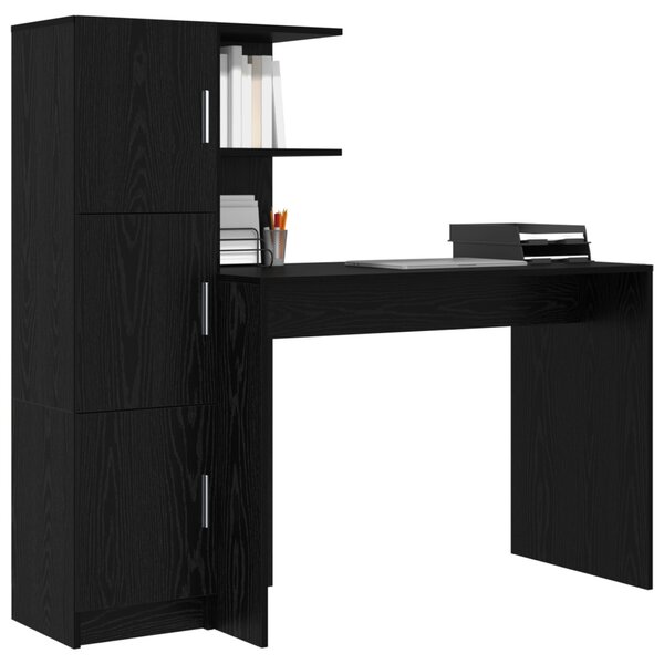 Asztal 2 pcs Fekete tölgy