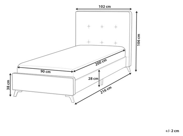 Ágy AMBASSADOR 90 x 200 cm Bézs