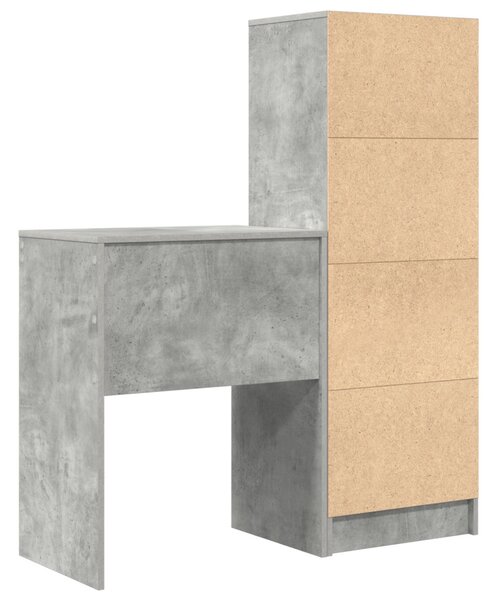 Tárolóval rendelkező íróasztal fiókkal 2 pcs Beton Szürke