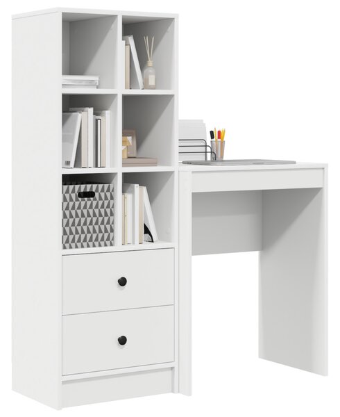 Tárolóval rendelkező íróasztal 2 pcs Fehér 45.5 x 34 x 127 cm