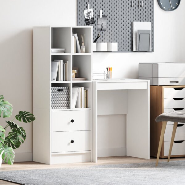 Tárolóval rendelkező íróasztal 2 pcs Fehér 45.5 x 34 x 127 cm