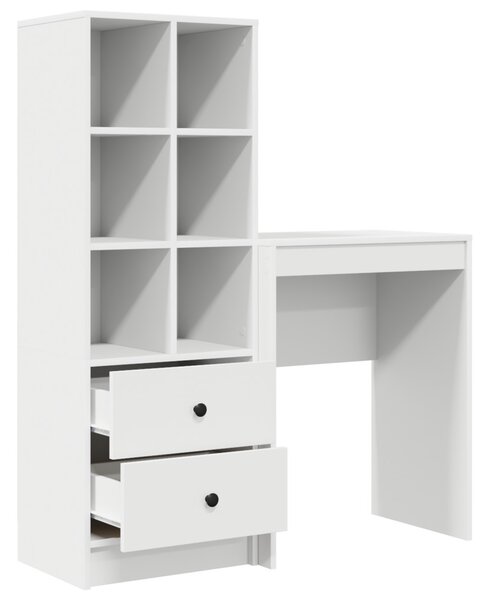 Tárolóval rendelkező íróasztal 2 pcs Fehér 45.5 x 34 x 127 cm