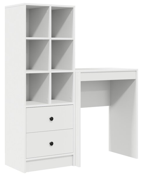 Tárolóval rendelkező íróasztal 2 pcs Fehér 45.5 x 34 x 127 cm