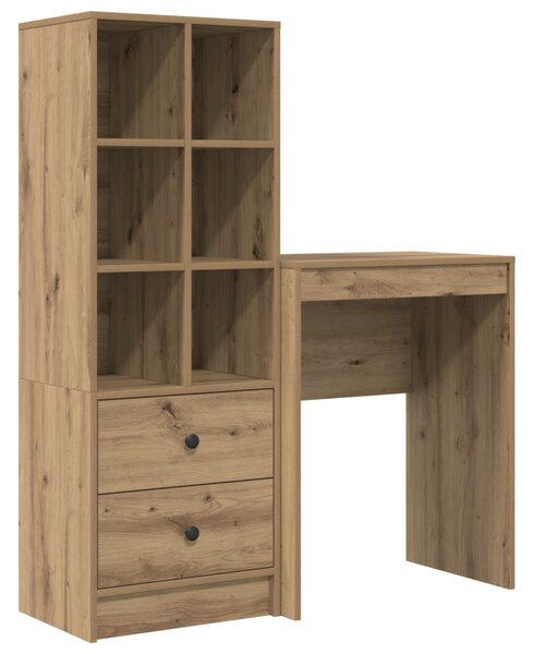 Tárolóval rendelkező íróasztal fiókkal 2 pcs kézműves tölgy