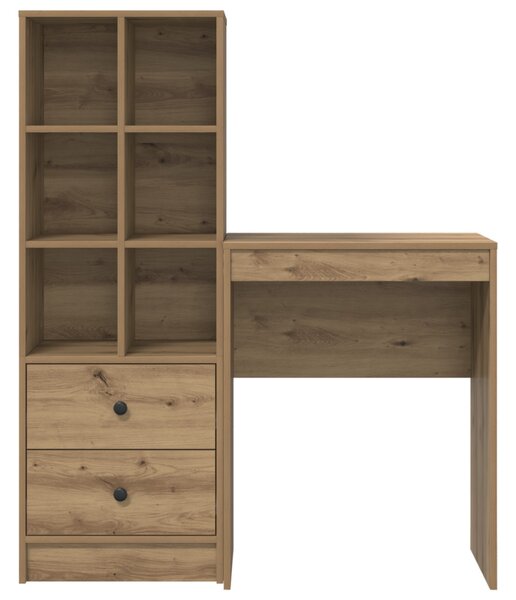 Tárolóval rendelkező íróasztal fiókkal 2 pcs kézműves tölgy