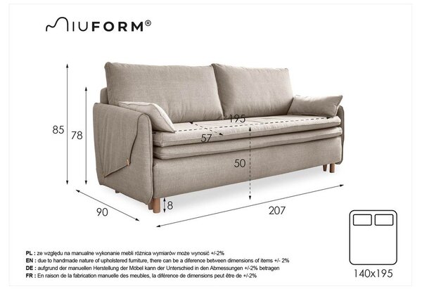Zöld kinyitható kanapé 207 cm Simon – Miuform