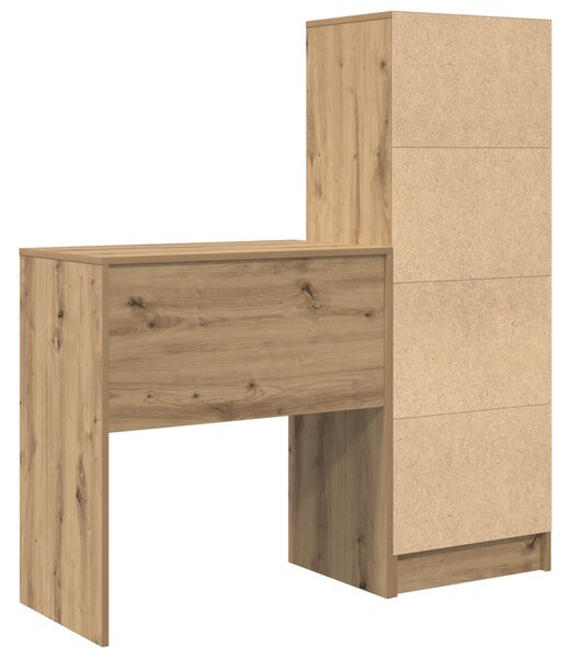 Asztal fiókkal polcokkal tárolóval 2 pcs Artisan tölgy