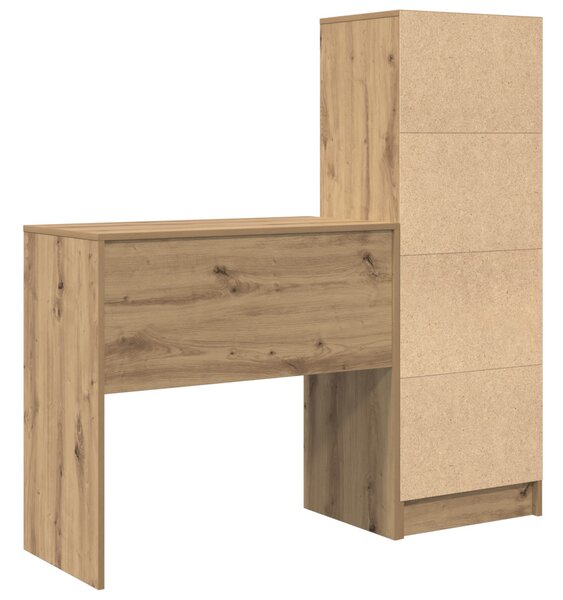 Asztal fiókkal polcokkal tárolóval 2 pcs Artisan tölgy