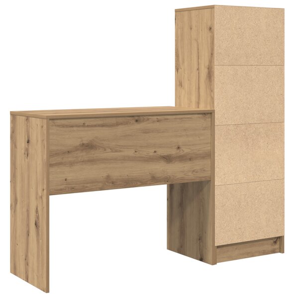 Asztal fiókkal polcokkal tárolóval 2 pcs Artisan tölgy