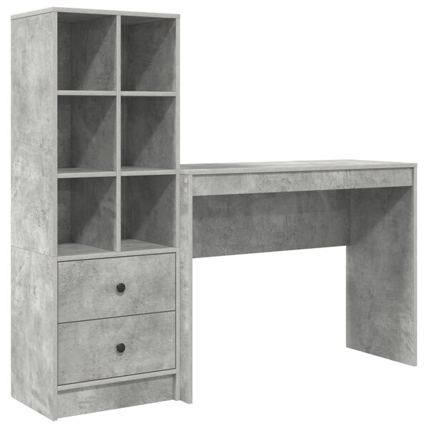 Asztal Beton Szürke 145,5 x 40 x 127 cm 2 db