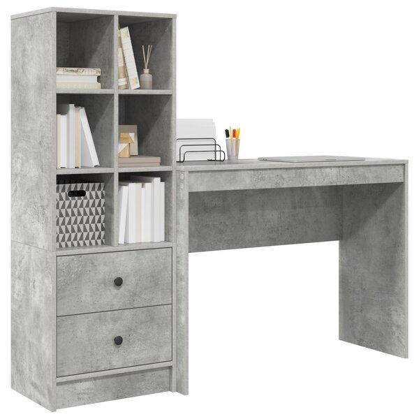 Asztal Beton Szürke 145,5 x 40 x 127 cm 2 db