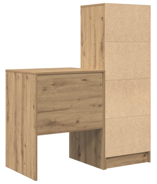 Asztal fiókkal polcokkal tárolóval 2 pcs Artisan tölgy