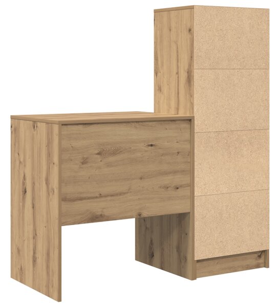Asztal fiókkal polcokkal tárolóval 2 pcs Artisan tölgy