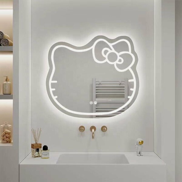 Kitty LED Tükör Macska, 80X70, Érintéses, Páramentesítő Rendszerrel, Dimmelhető