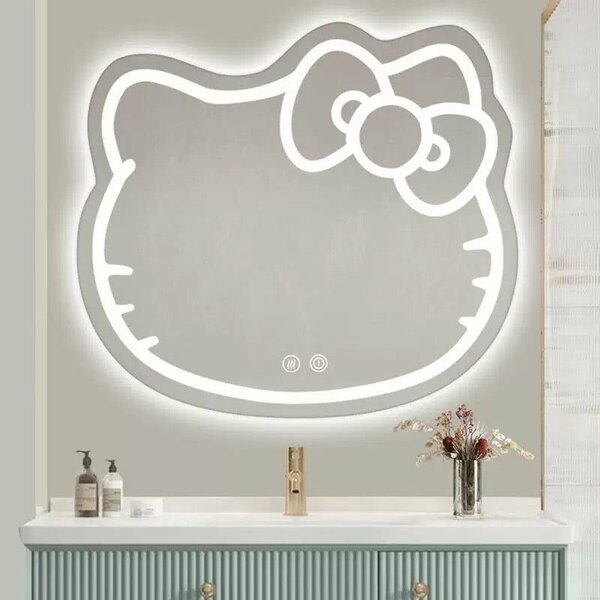 Kitty LED Tükör Macska, 80X70, Érintéses, Páramentesítő Rendszerrel, Dimmelhető