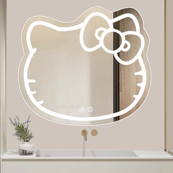 Kitty LED Tükör Macska, 80X70, Érintéses, Páramentesítő Rendszerrel, Dimmelhető