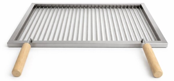 ROZSDAMENTES ACÉL GRILLRÁCS 600 x 500 mm, 8 mm-es PÁLCA, KIVEHETŐ FOGANTYÚK - STANDARD