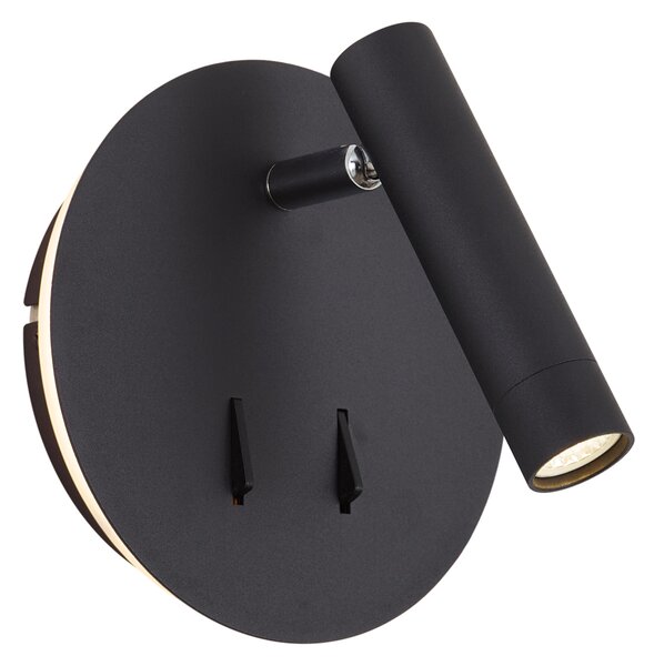 Modern Fekete Fali Lámpa LED-del és USB-C-vel - Croft