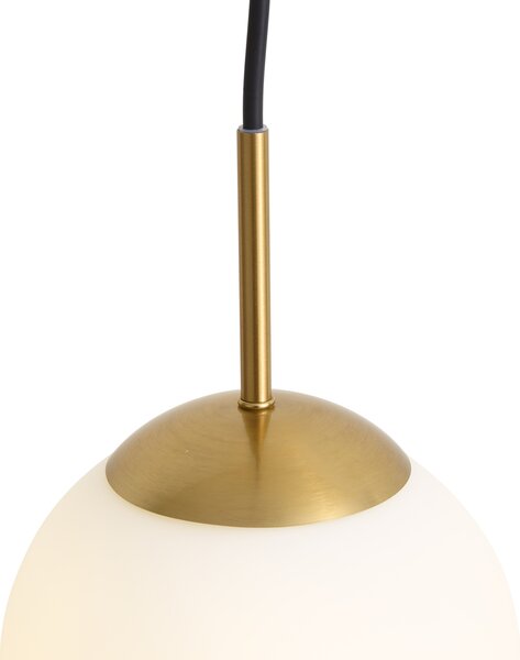 Art Deco Függőlámpa Arany opálüveggel IP44 - Flore