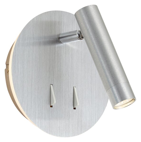 Modern acél fali lámpa beépített LED-del és USB-C-vel - Croft