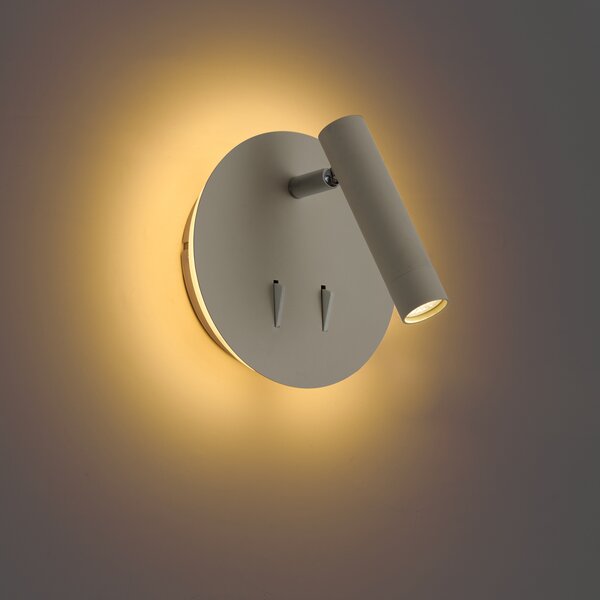 Modern fali lámpa bézs LED-del és USB-C-vel - Croft