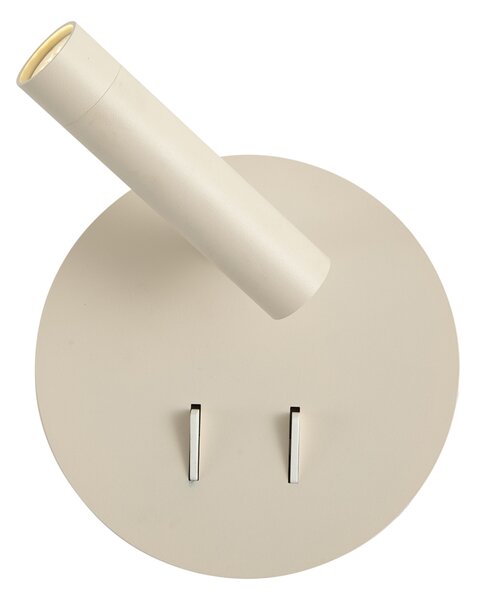 Modern fali lámpa bézs LED-del és USB-C-vel - Croft