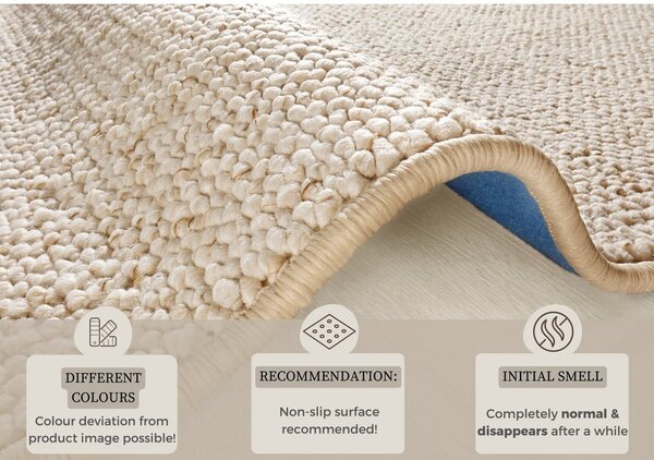 Krémszínű kerek szőnyeg ø 133 cm Wolly – BT Carpet