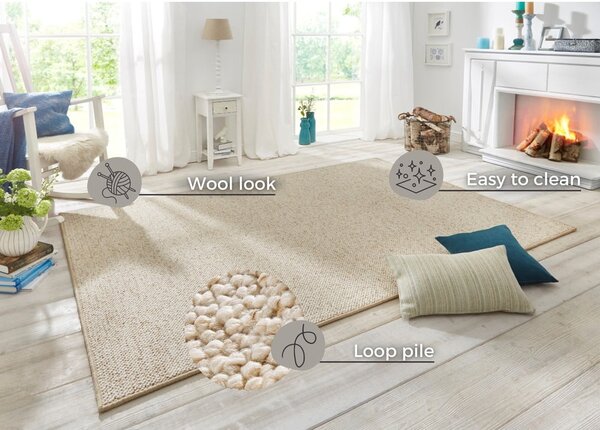 Krémszínű szőnyeg 200x300 cm Wolly – BT Carpet