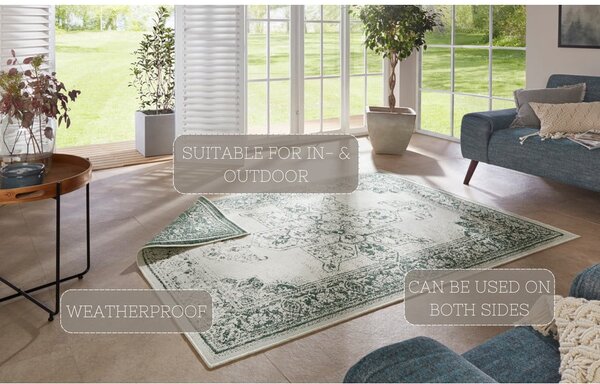 Borbon zöld-krémszínű kültéri szőnyeg, 160 x 230 cm - NORTHRUGS