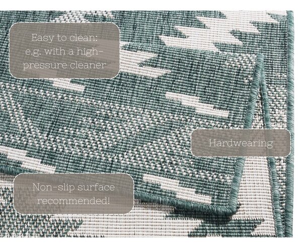 Malibu zöld-krémszínű kültéri szőnyeg, 250 x 80 cm - NORTHRUGS