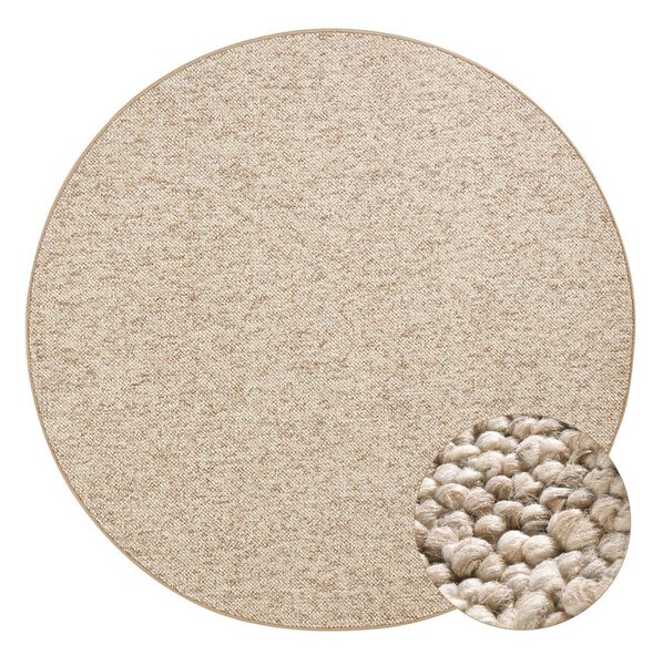 Világosbarna kerek szőnyeg ø 133 cm Wolly – BT Carpet