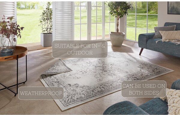 Borbon szürke-krémszínű kültéri szőnyeg, 120 x 170 cm - NORTHRUGS