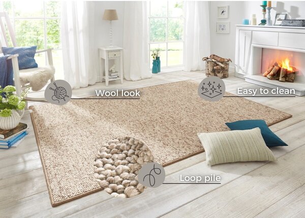 Világosbarna szőnyeg 80x150 cm Wolly – BT Carpet