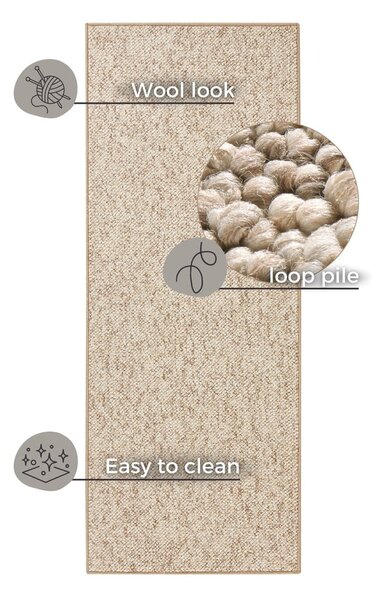 Világosbarna futószőnyeg 80x200 cm Wolly – BT Carpet