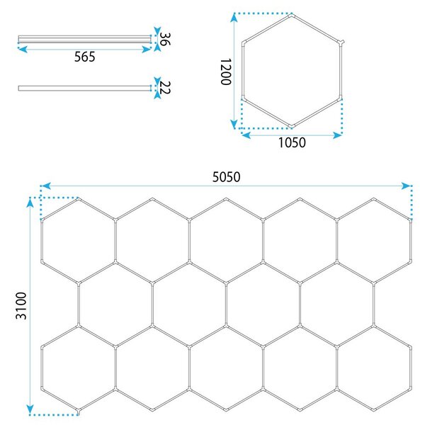 HEXAGON LED lámpa JNH052-H White