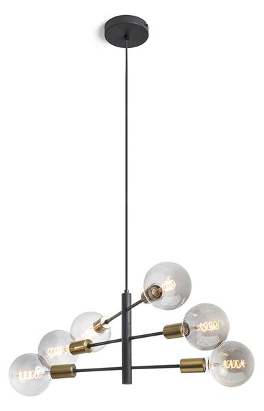 Rendl függeszték artemia 6 fekete szálcsiszolt sárgaréz r14399