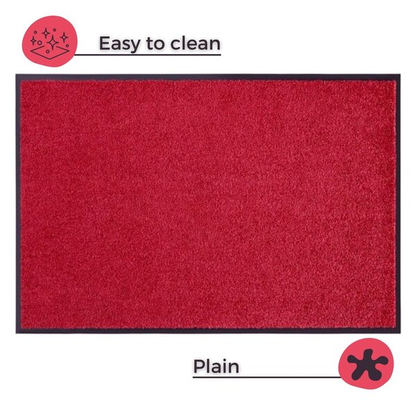 Wash & Clean piros lábtörlő, 39 x 58 cm - Hanse Home