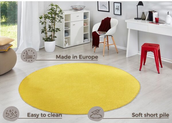 Sárga kerek szőnyeg ø 200 cm Fancy – Hanse Home