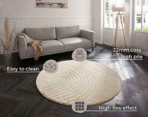 Norwalk Fergus krémfehér szőnyeg, ø 160 cm - Mint Rugs